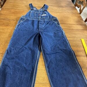 Big Mac Men's Jeans Vintage 90's JC Penney Bib Carpenters Overalls Denim Blue 38